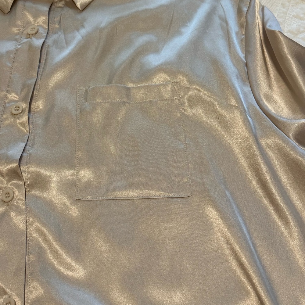 Satin Button Down - Picture 6 of 7